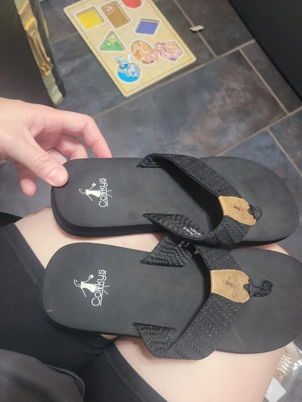 Corkys Women's Black Flip Flop Sandals Size 9 Women